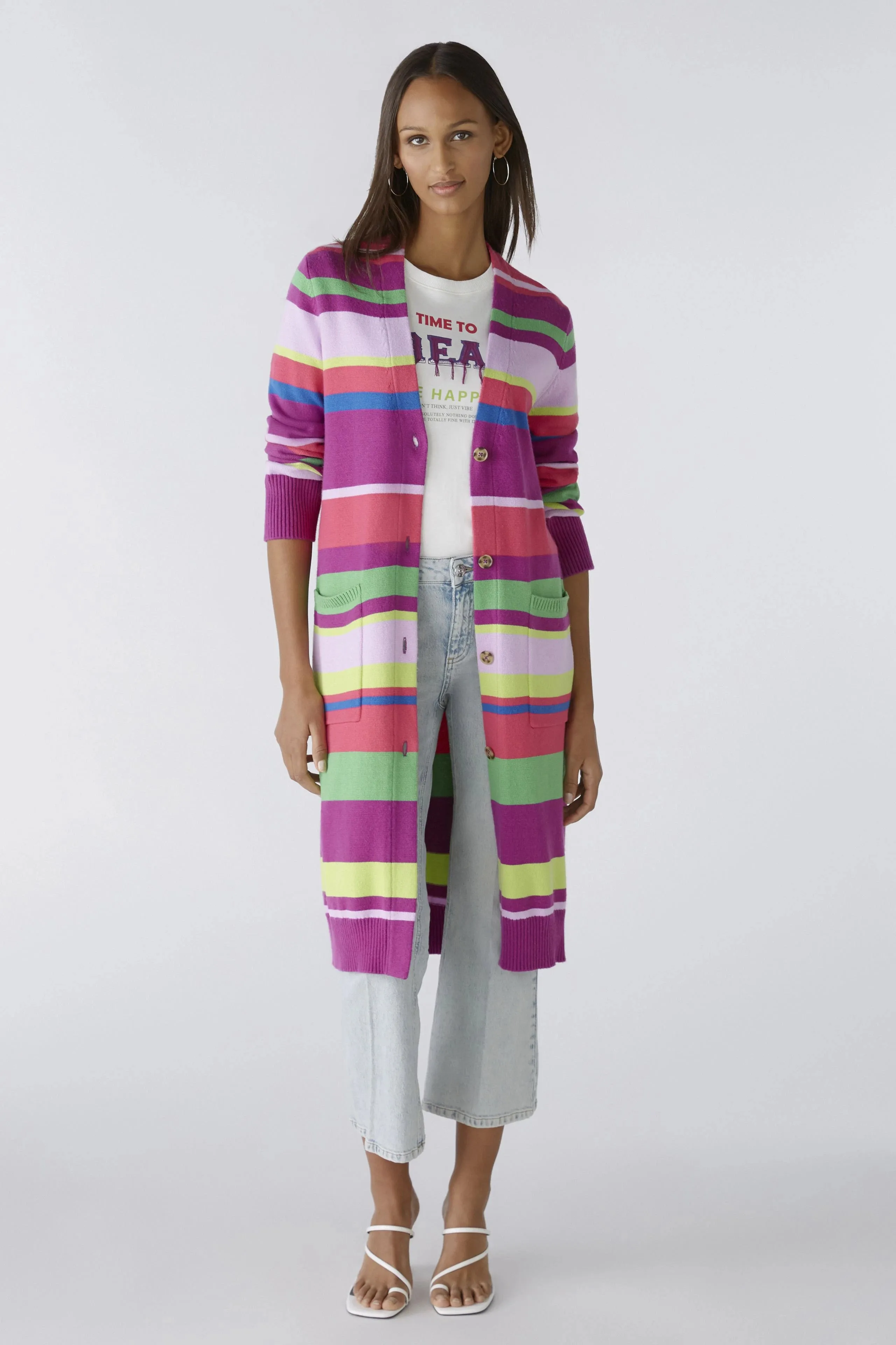 87859 Lilac Green Sweater Coat Cardigan