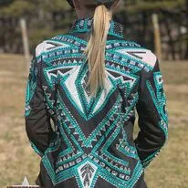 All Day  Show Jacket ~ Teal & White