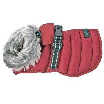 Alpine Extreme Weather Puffer Dog Coat - Burgundy