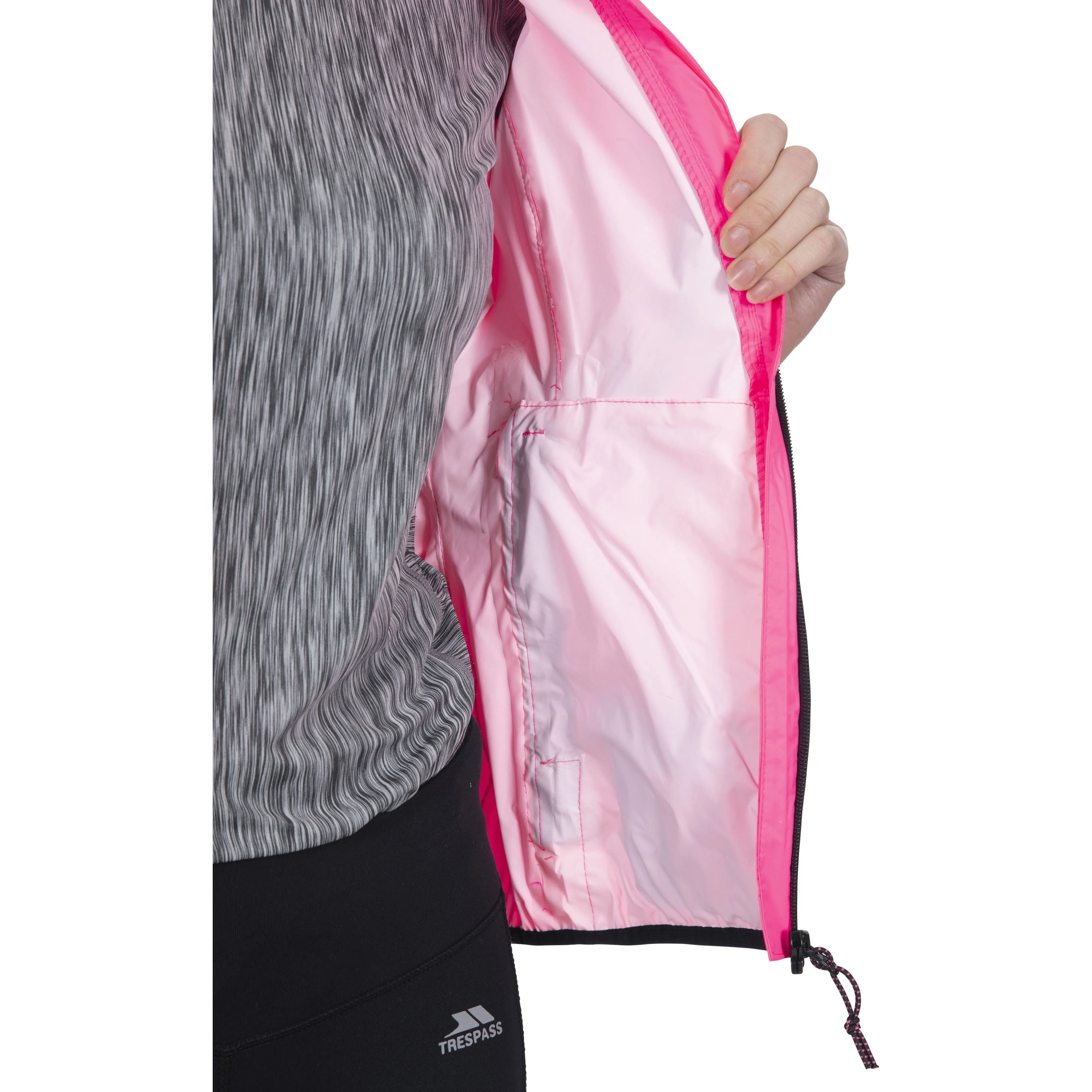 Beaming Womens Unpadded Waterproof Packaway Jacket in High Vis Pink