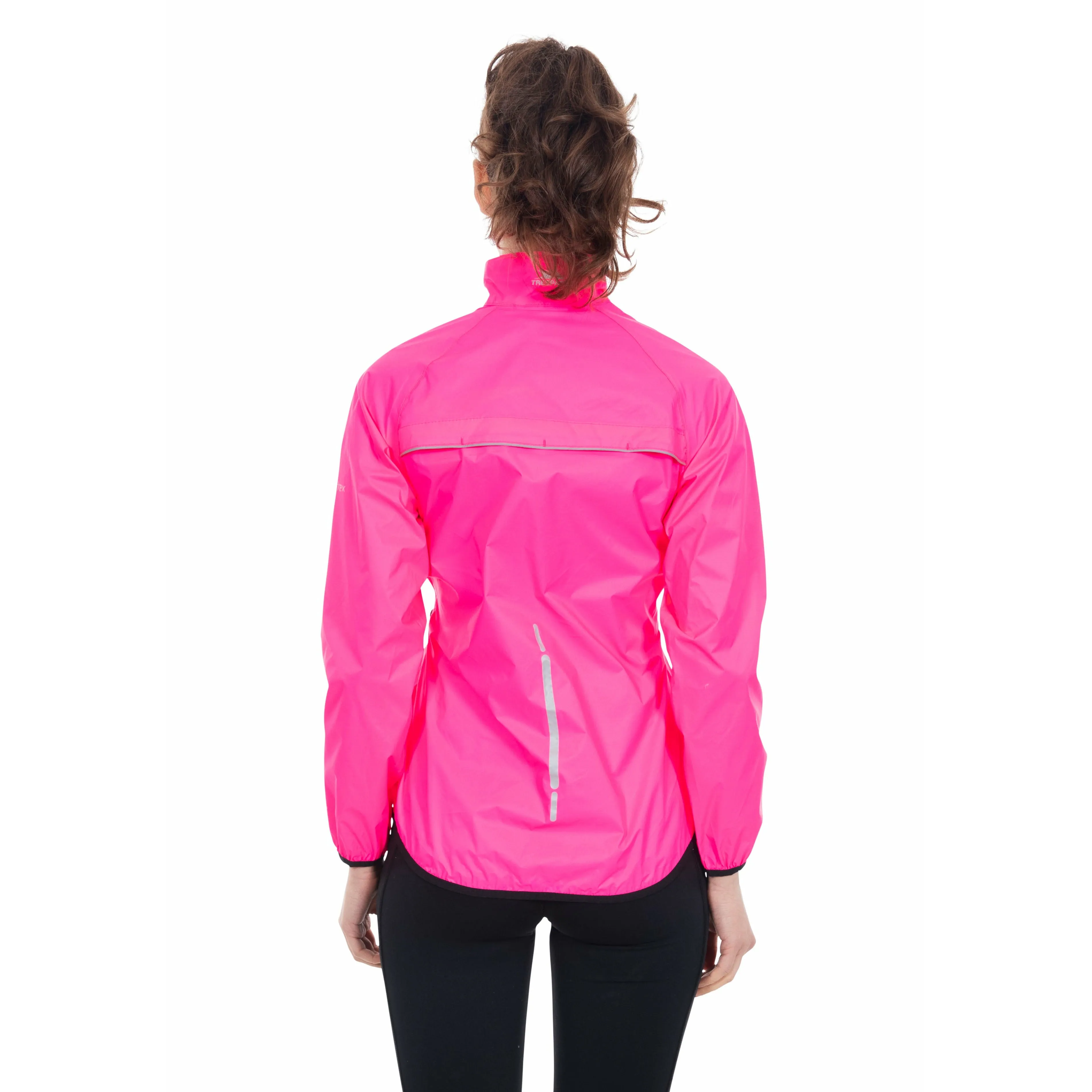 Beaming Womens Unpadded Waterproof Packaway Jacket in High Vis Pink