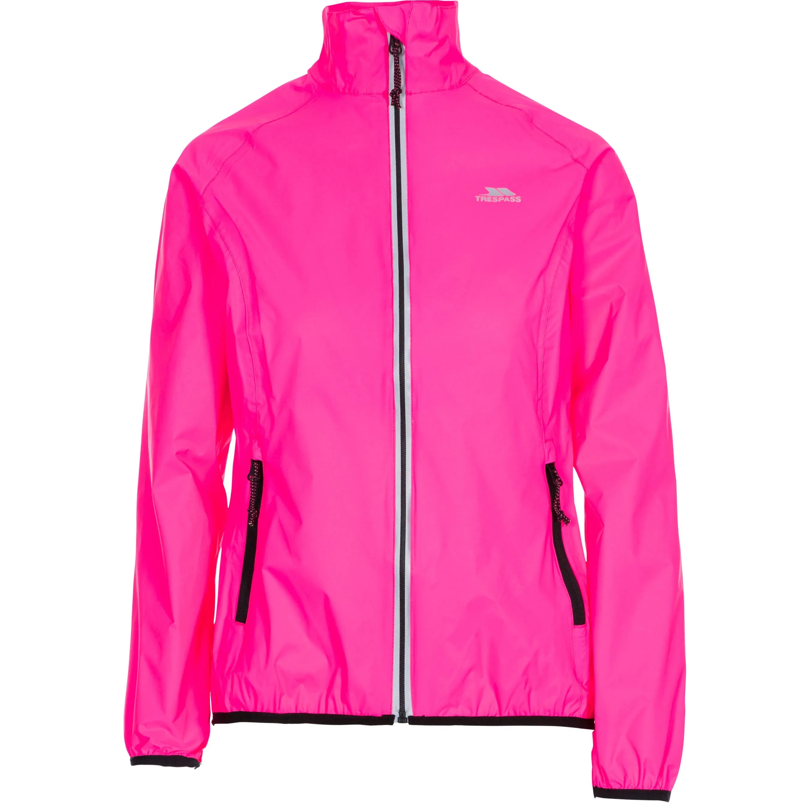 Beaming Womens Unpadded Waterproof Packaway Jacket in High Vis Pink