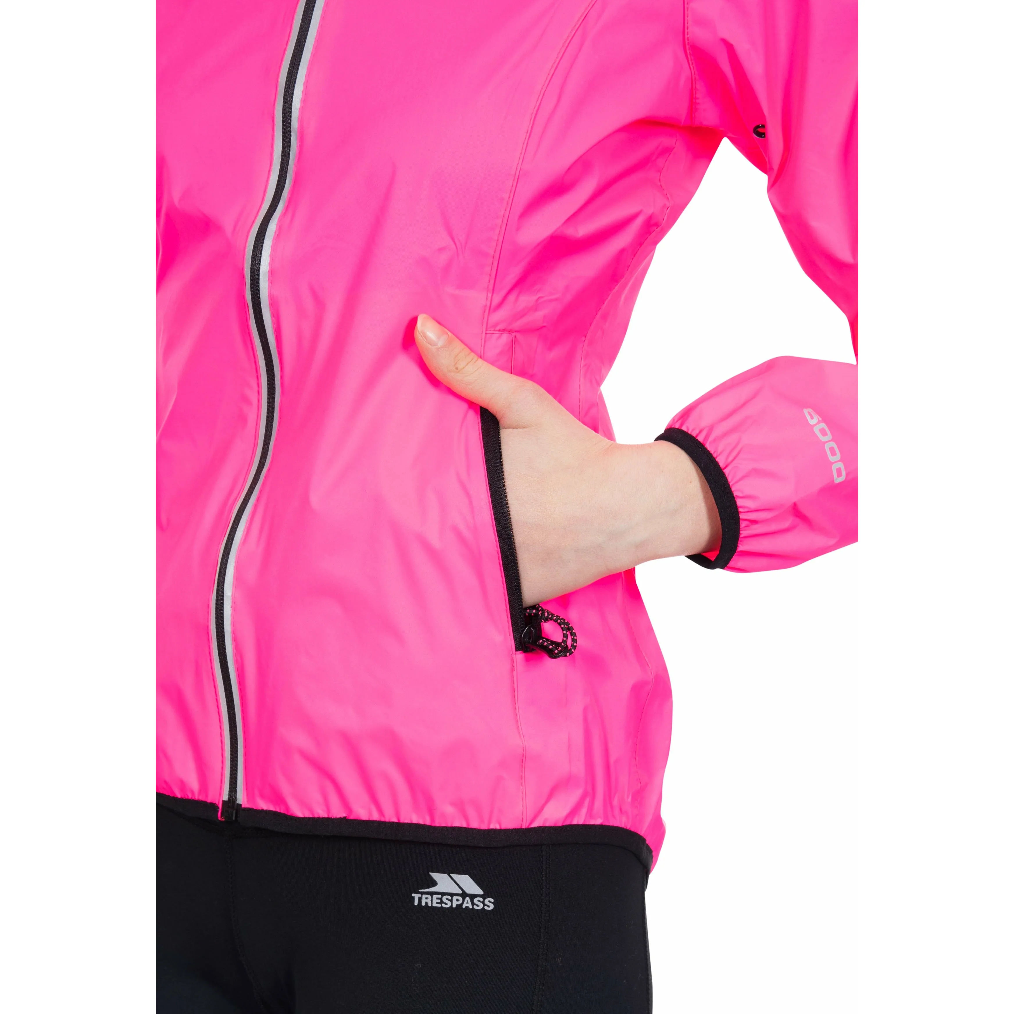 Beaming Womens Unpadded Waterproof Packaway Jacket in High Vis Pink