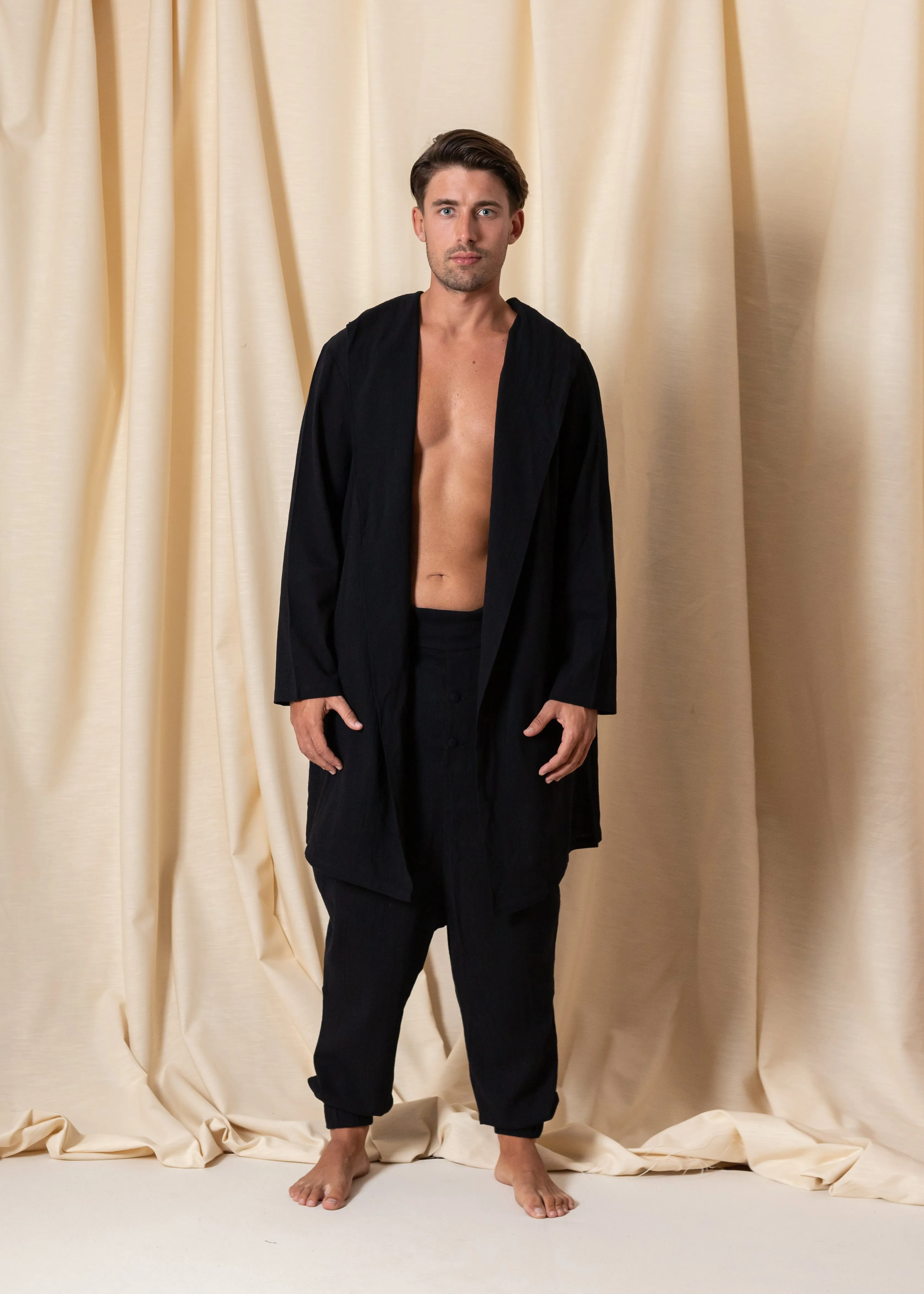 Black Bedouin Hoodie Kimono