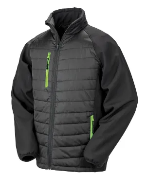 Black/Lime - Compass padded softshell jacket