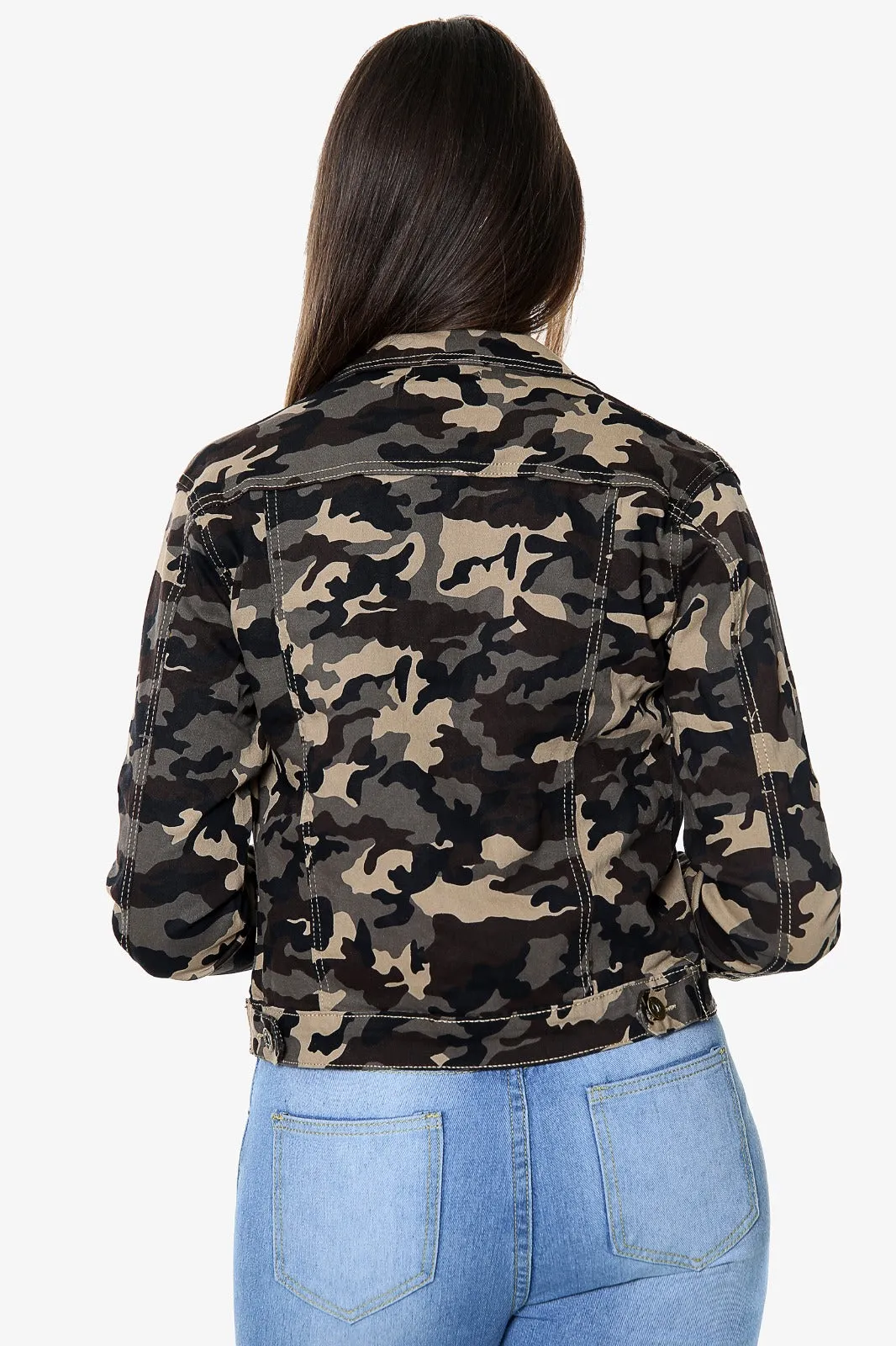 Camo Stretch Denim Jacket