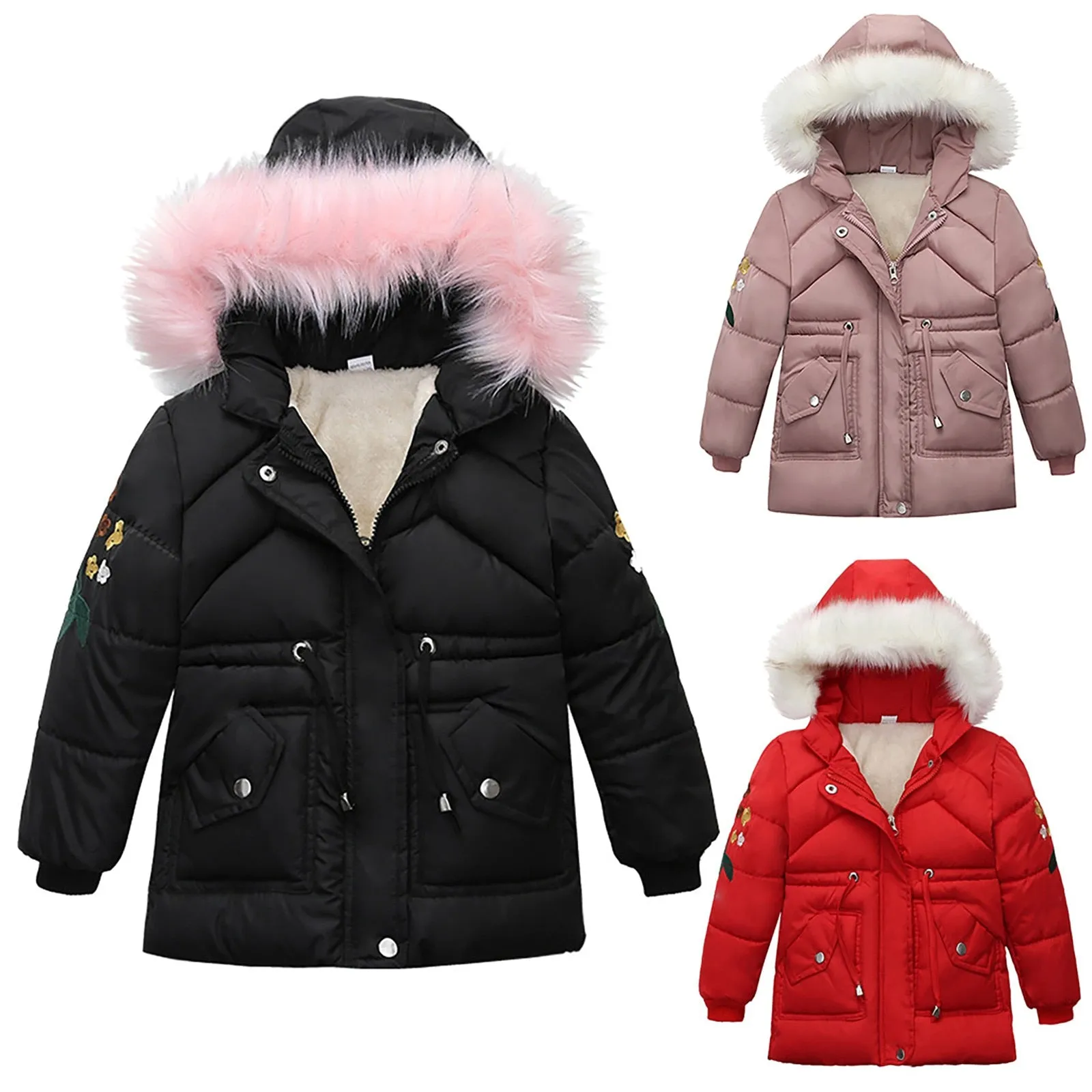 Children Winter Warm Coat Parkas Boys Girl Winter Coat w hoodie