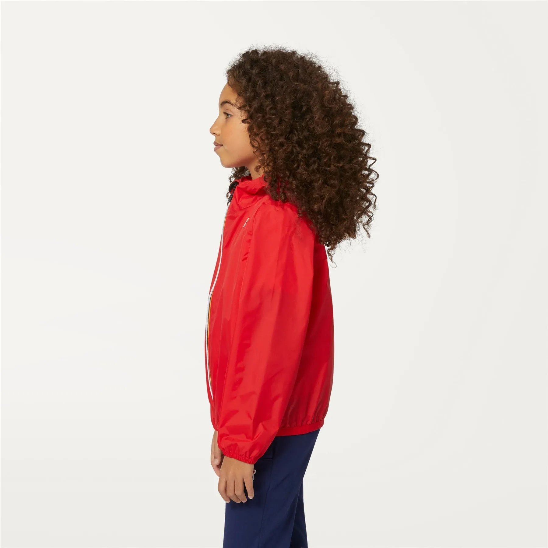 Claude - Kids Packable Full Zip Waterproof Rain Jacket in Red