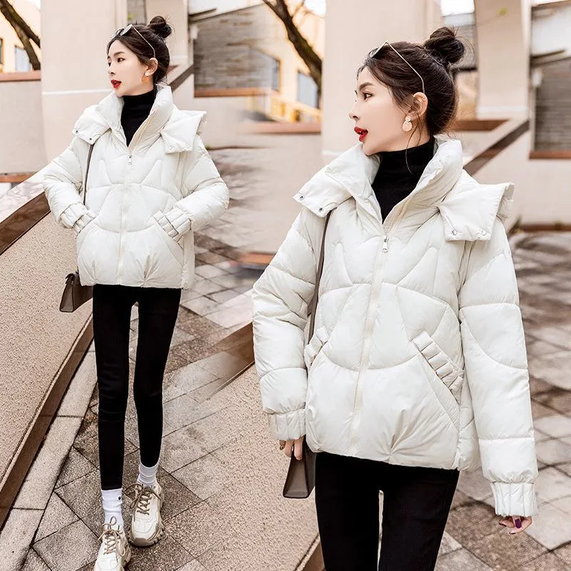 Cropped Windproof Thickened Puffer Jacket