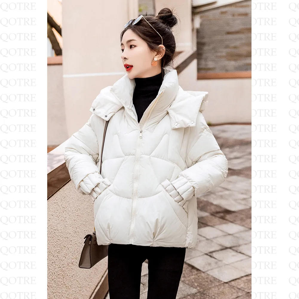 Cropped Windproof Thickened Puffer Jacket