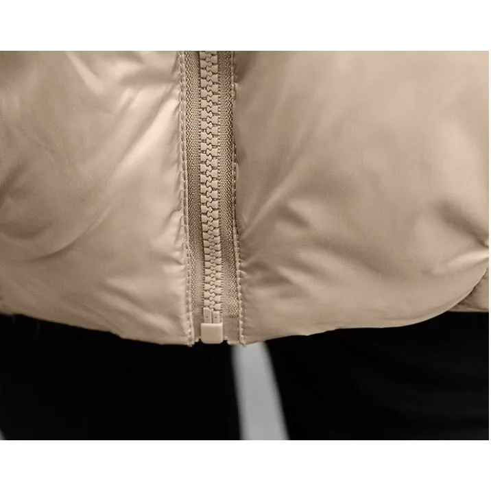 Cropped Windproof Thickened Puffer Jacket