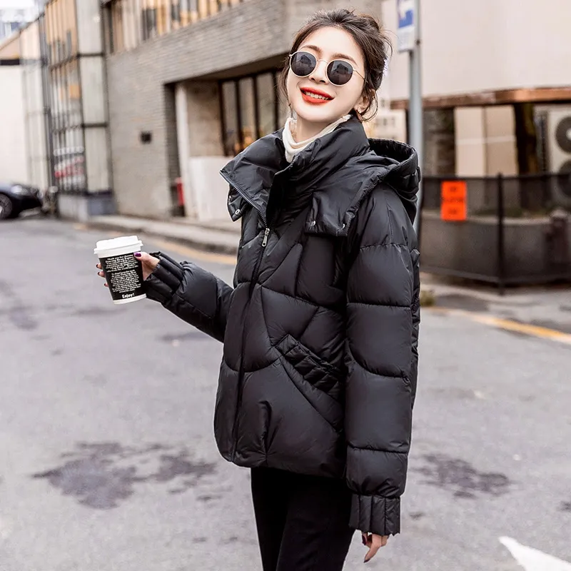 Cropped Windproof Thickened Puffer Jacket