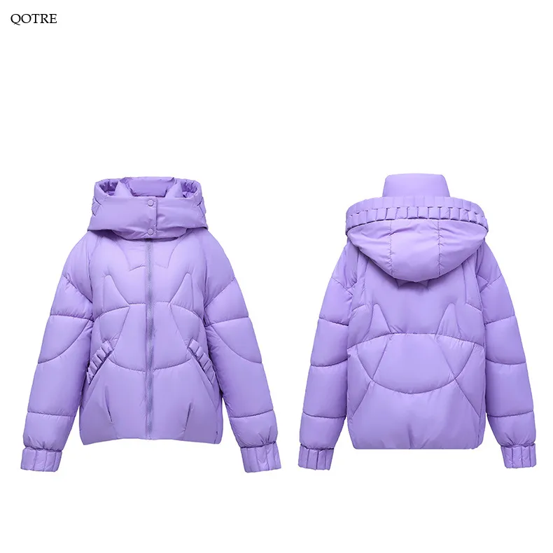 Cropped Windproof Thickened Puffer Jacket