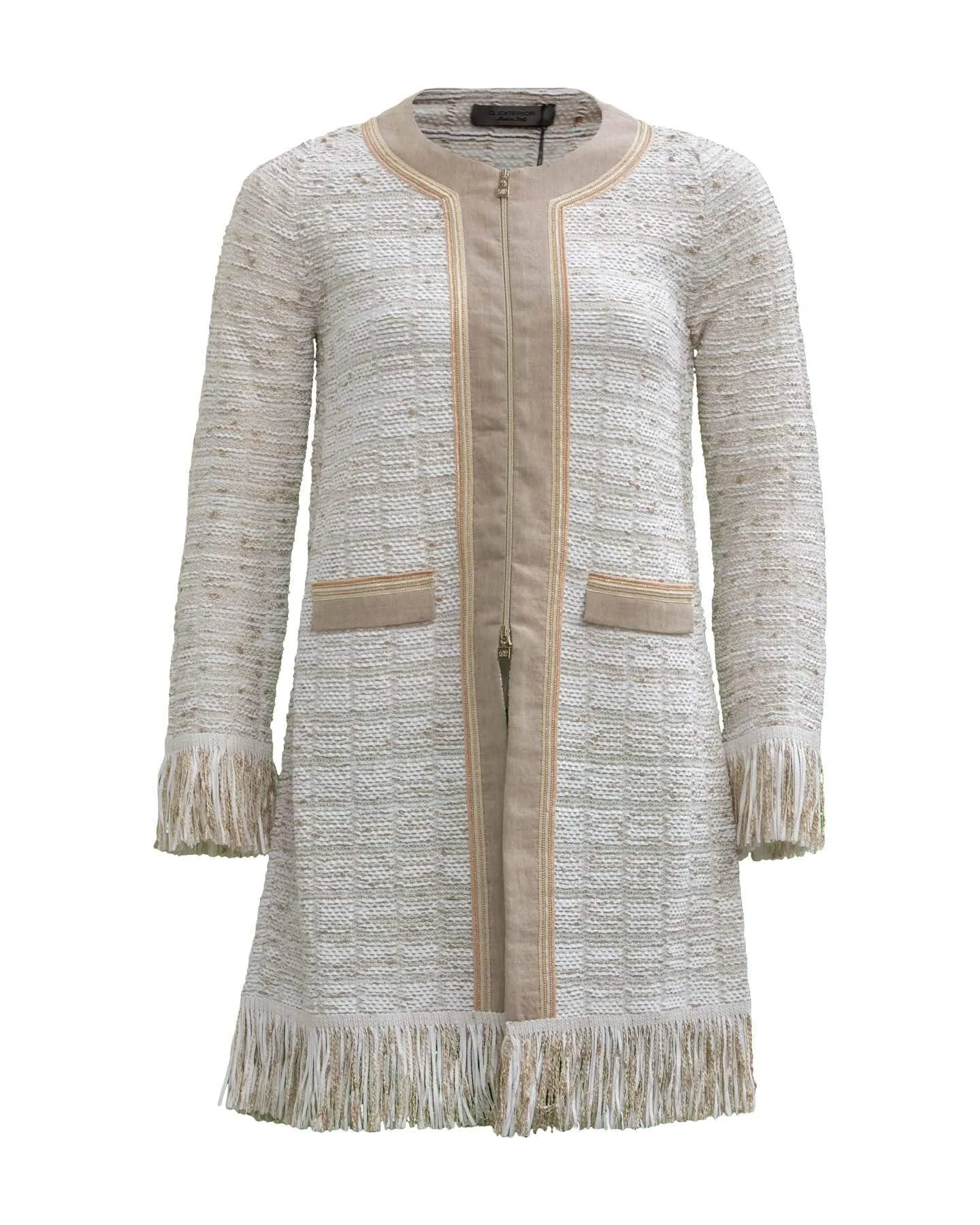 D.Exterior S Cream and Oatmeal Knitted Jacket 50543 6PHAR