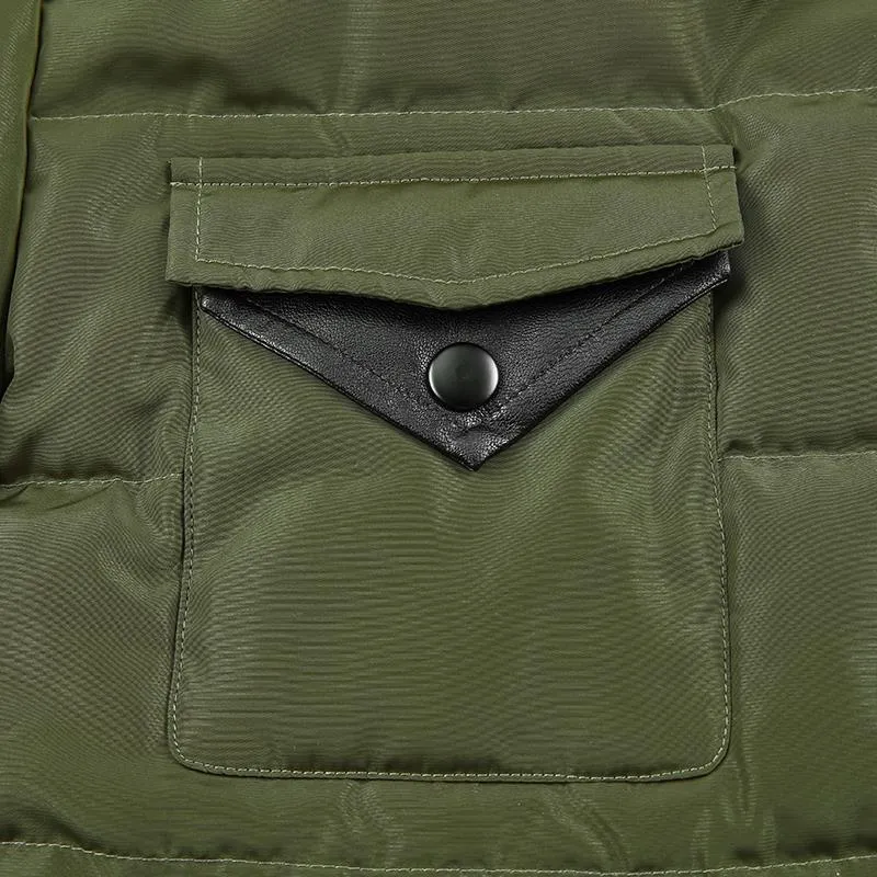 Double Pocket Men Army Green Fashion Jacket For Autumn and Winter