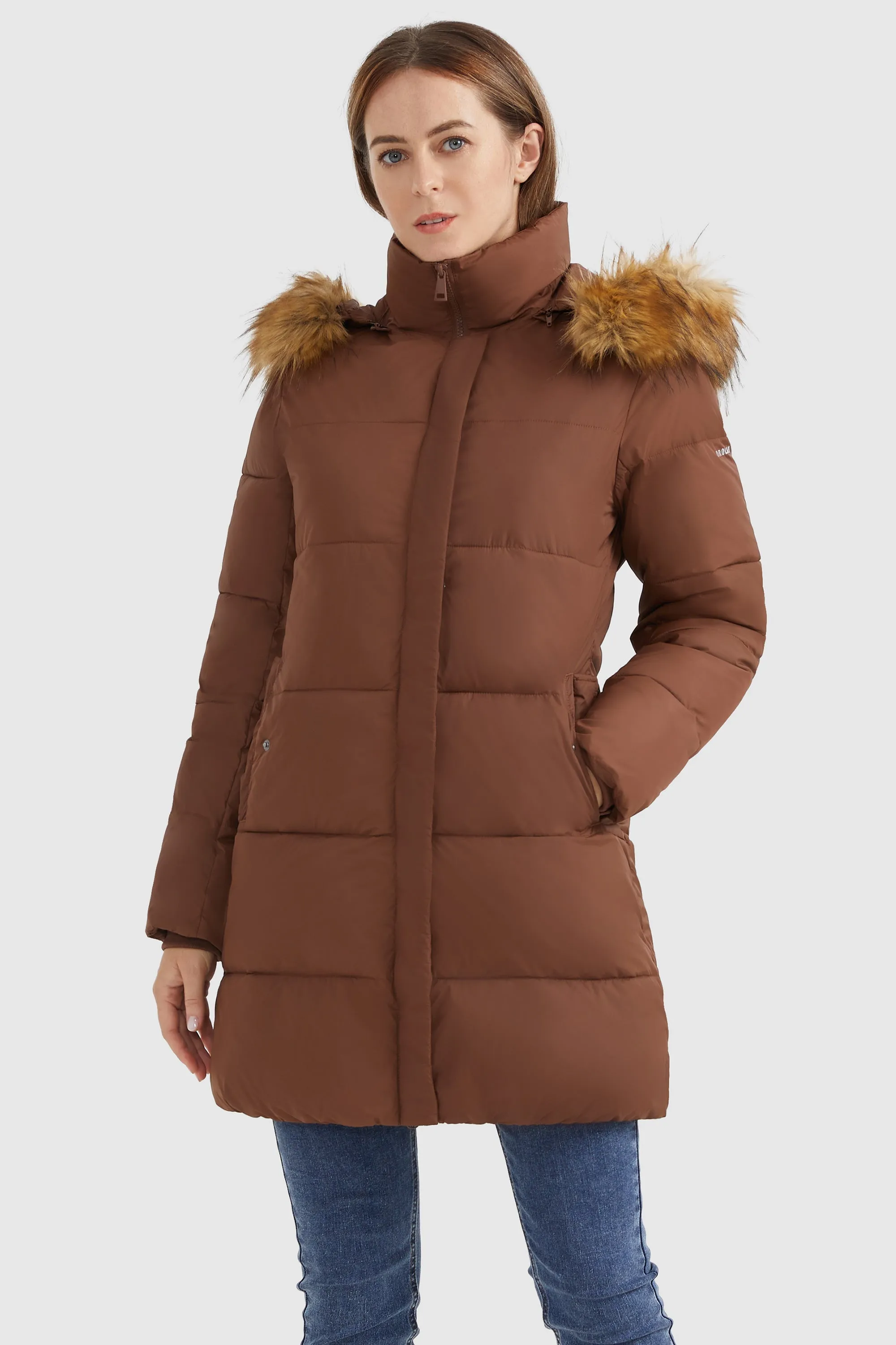 Faux Fur Hooded Winter Puffer Coat