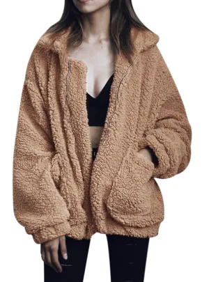 Fluffy Shaggy Faux Fur Warm Winter Coat Cardigan