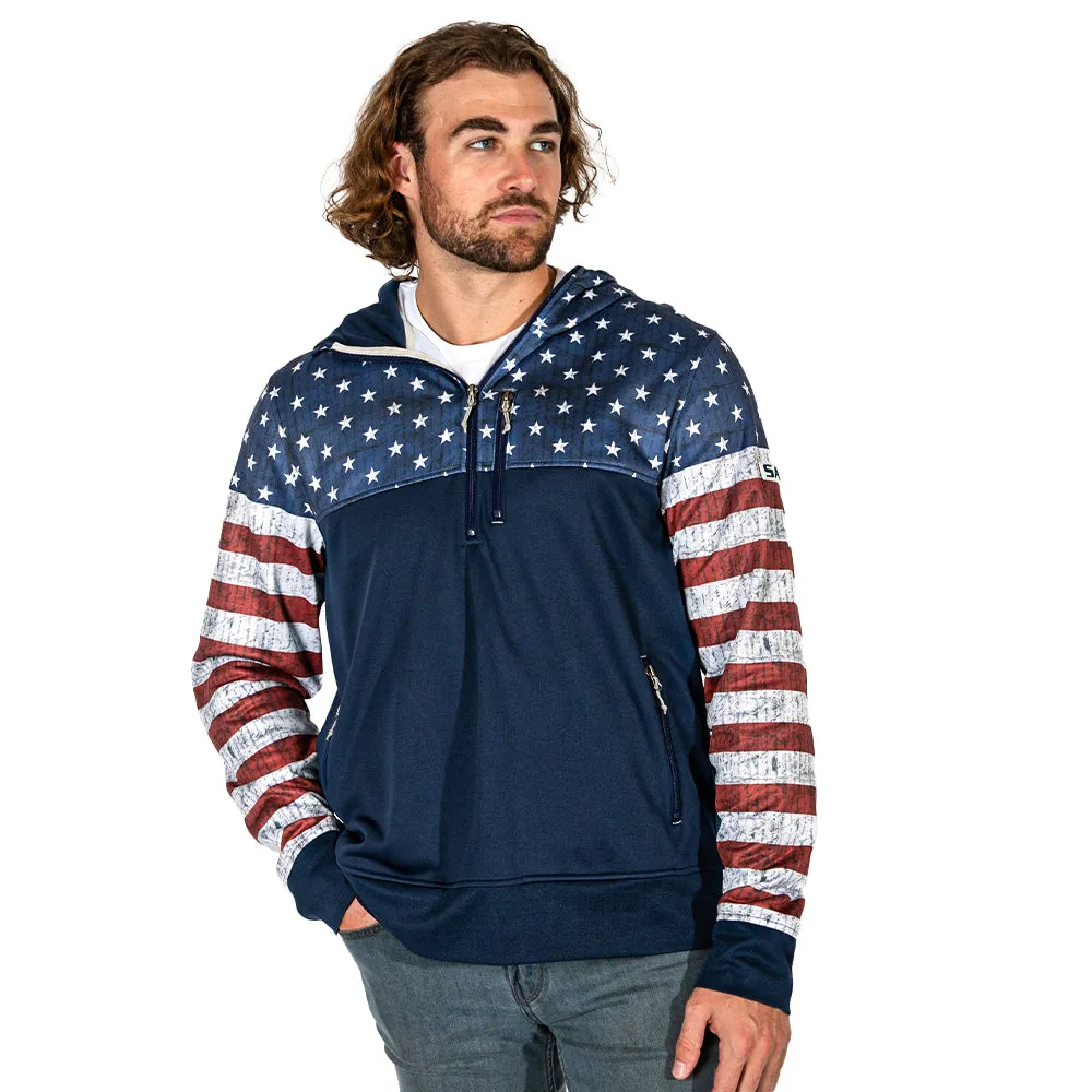 Half Zip Performance Hoodie | American Flag