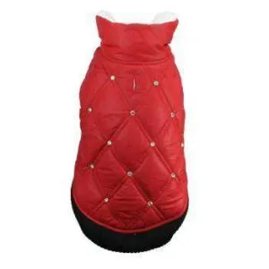 HD Rhinestone Red Puffer Vest