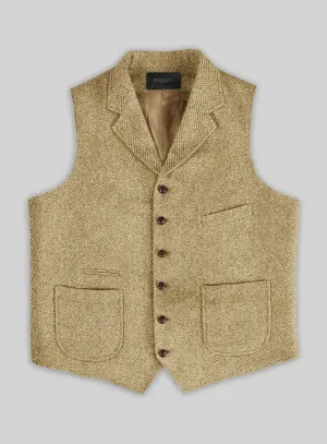 Highlander Heavy Beige Herringbone Tweed Hunting Vest