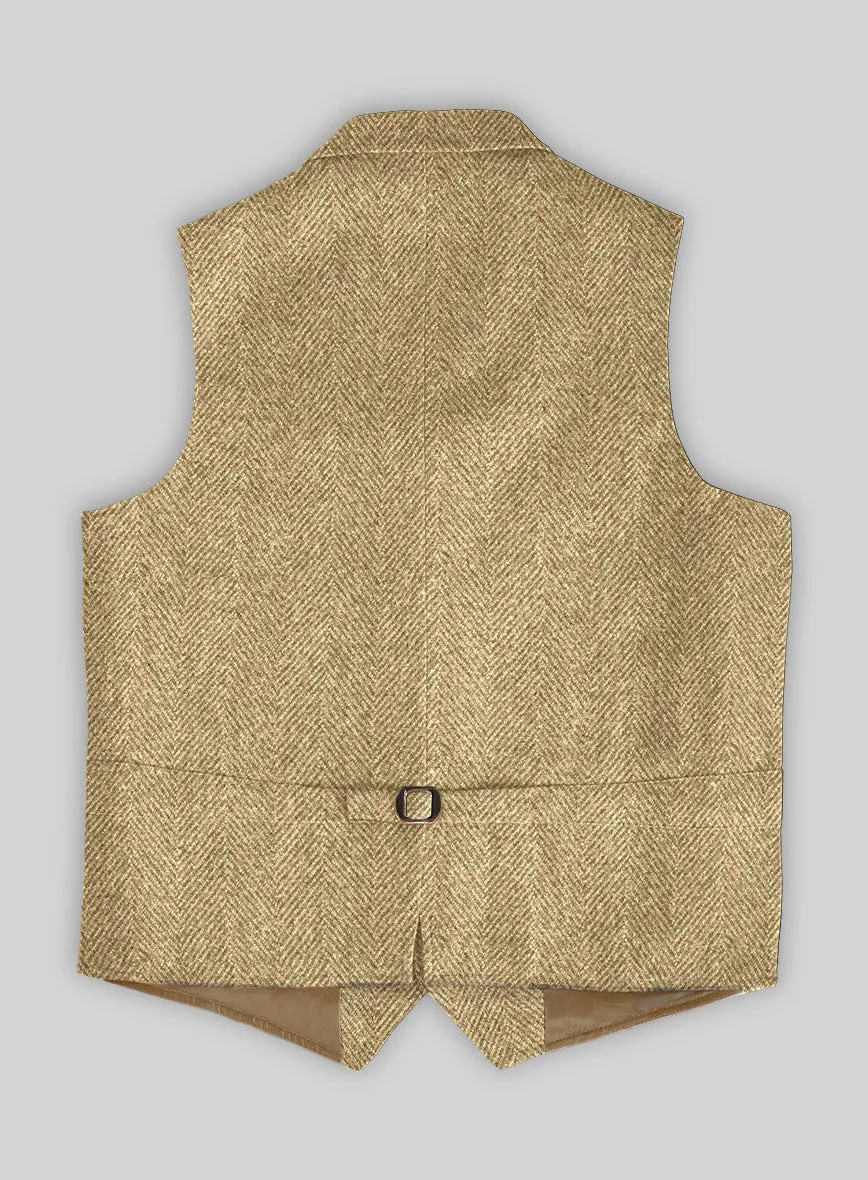 Highlander Heavy Beige Herringbone Tweed Hunting Vest