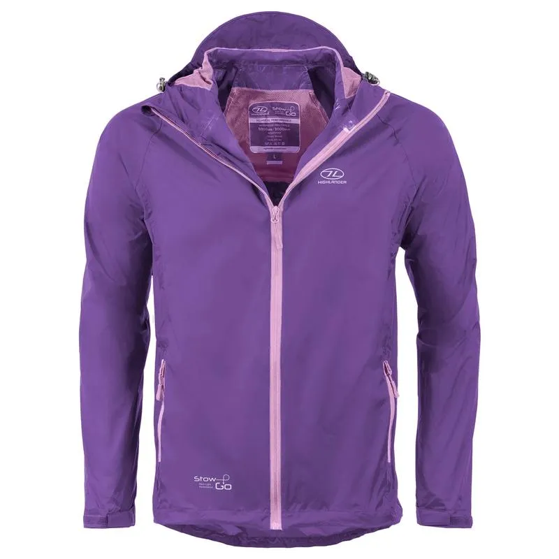 Highlander Stow & Go Women's Waterproof Pack-Away Jacket - Purple