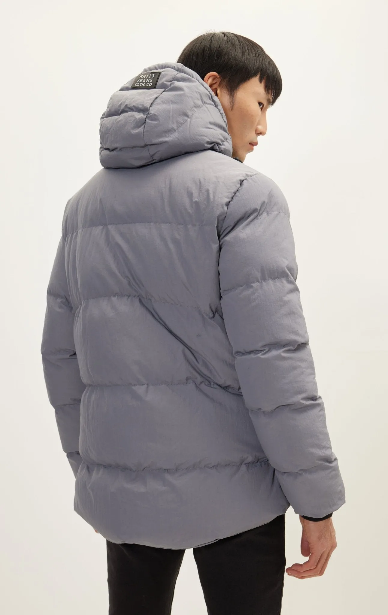 Hooded Padded Coat - Grey