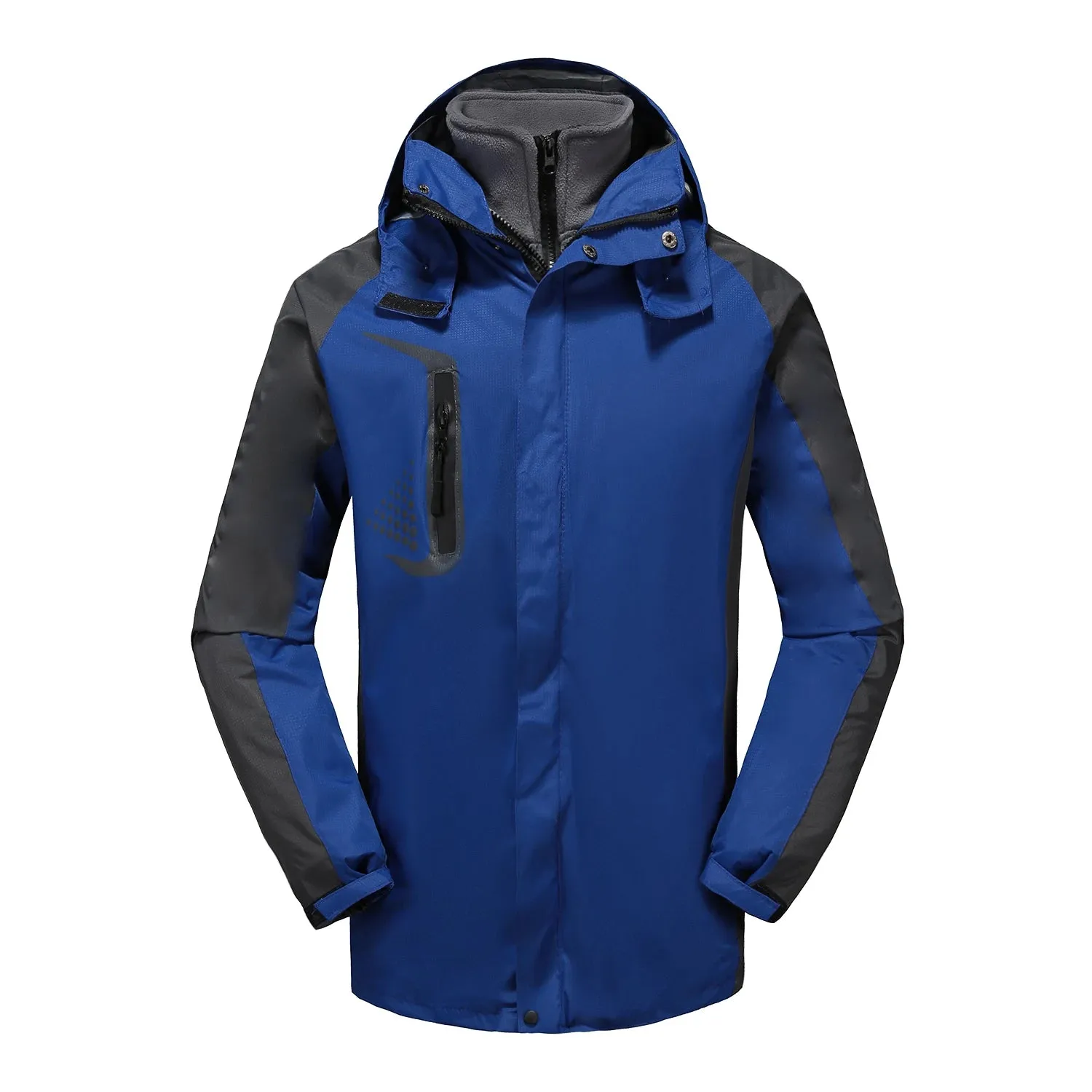 Hooded Windbreaker Coat Outdoor Casual Hiking Jackets Thicken Warm Men's Waterproof Winter Autumn Jacket Men's Oversize