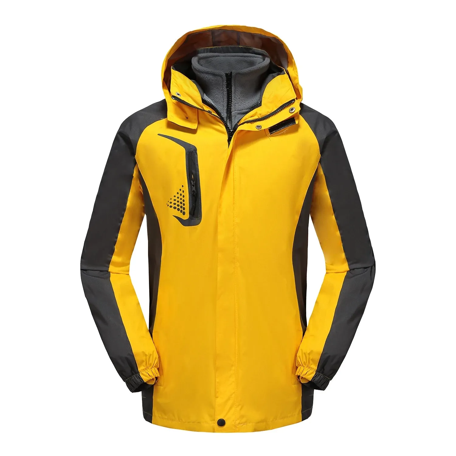 Hooded Windbreaker Coat Outdoor Casual Hiking Jackets Thicken Warm Men's Waterproof Winter Autumn Jacket Men's Oversize