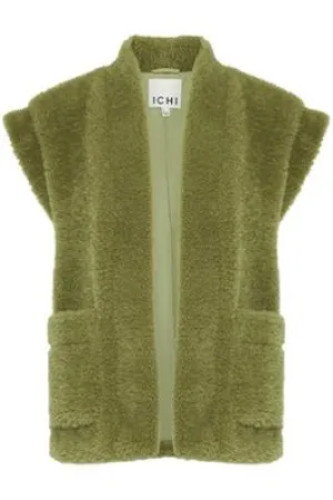 Ichi Gizla Gilet in Green