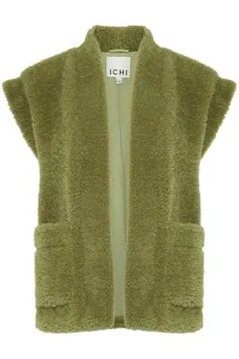 Ichi Gizla Gilet in Green