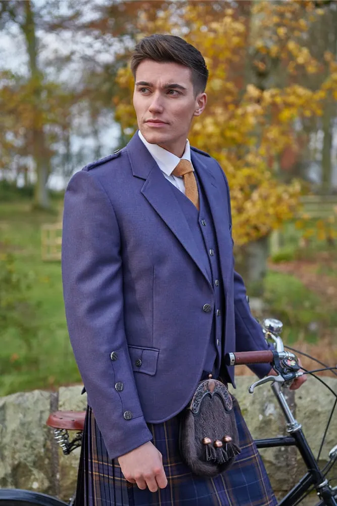 Kilt Jacket and Vest Blue with Subtle Red