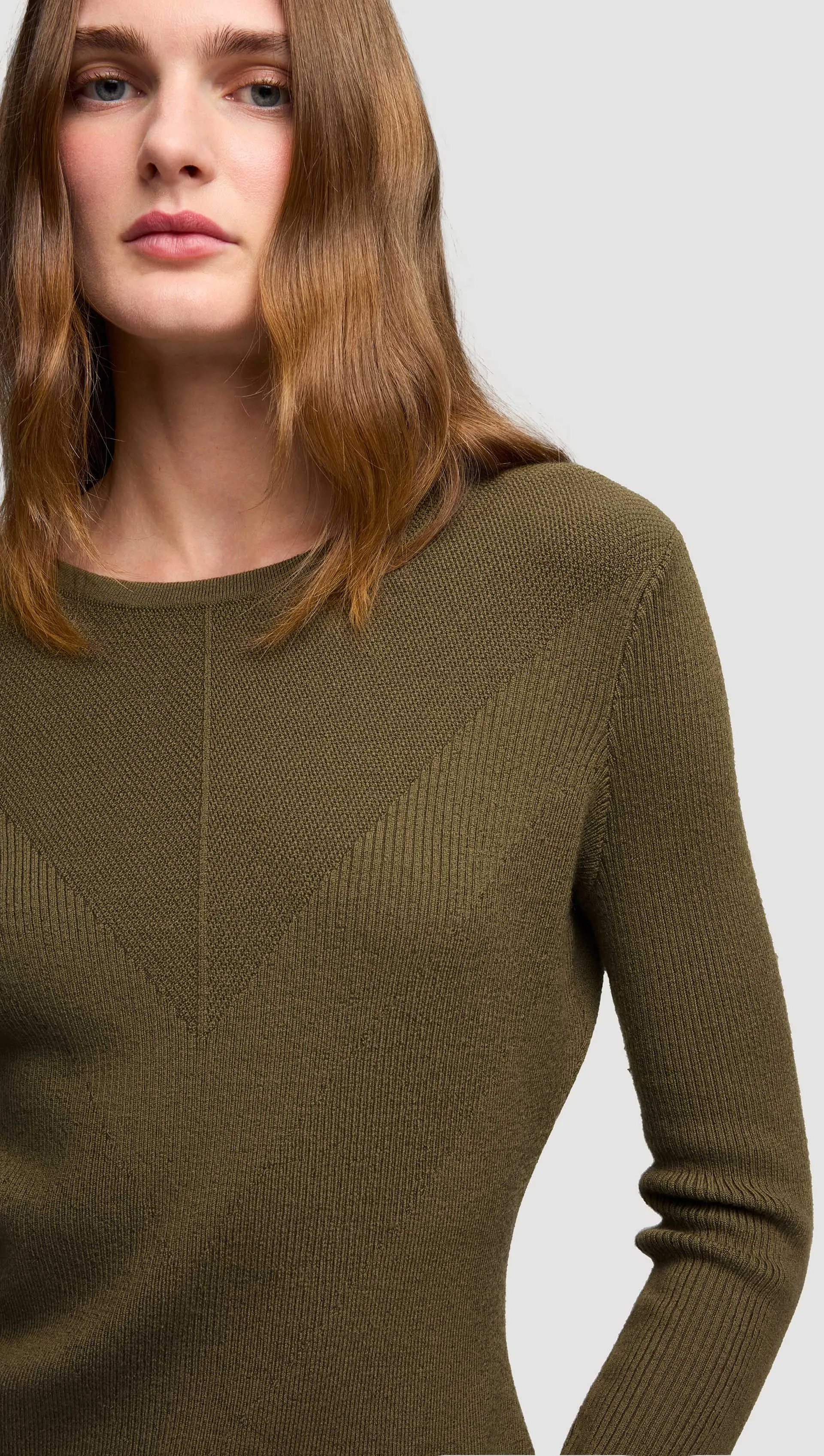 Knit Longsleeve Crew in Stretch Tencel | Ochre