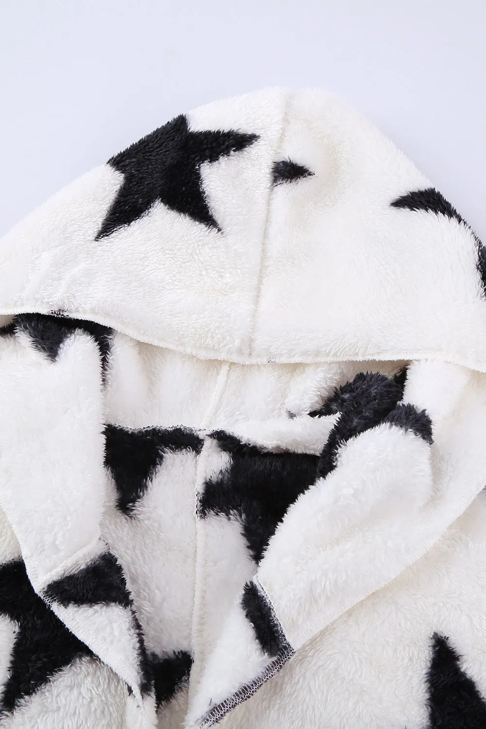 Lapel Collar Scatter Star Fuzzy Coat