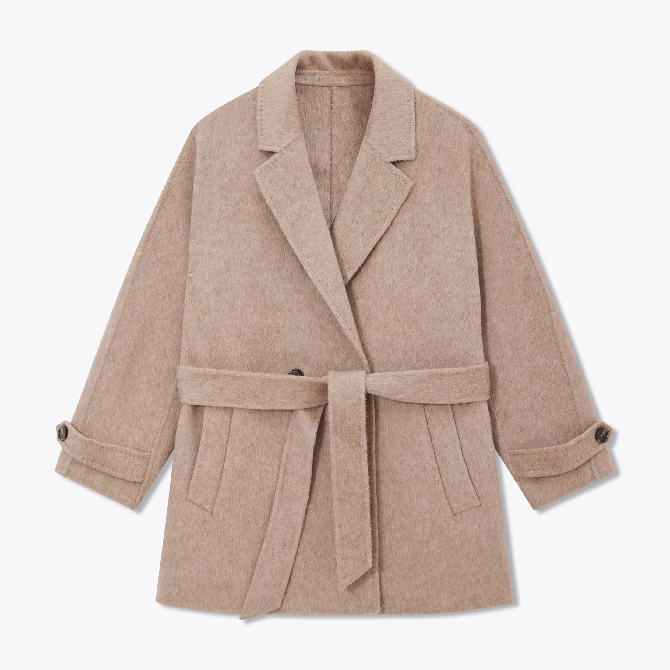 LILY Camel Wool-Blend Coat