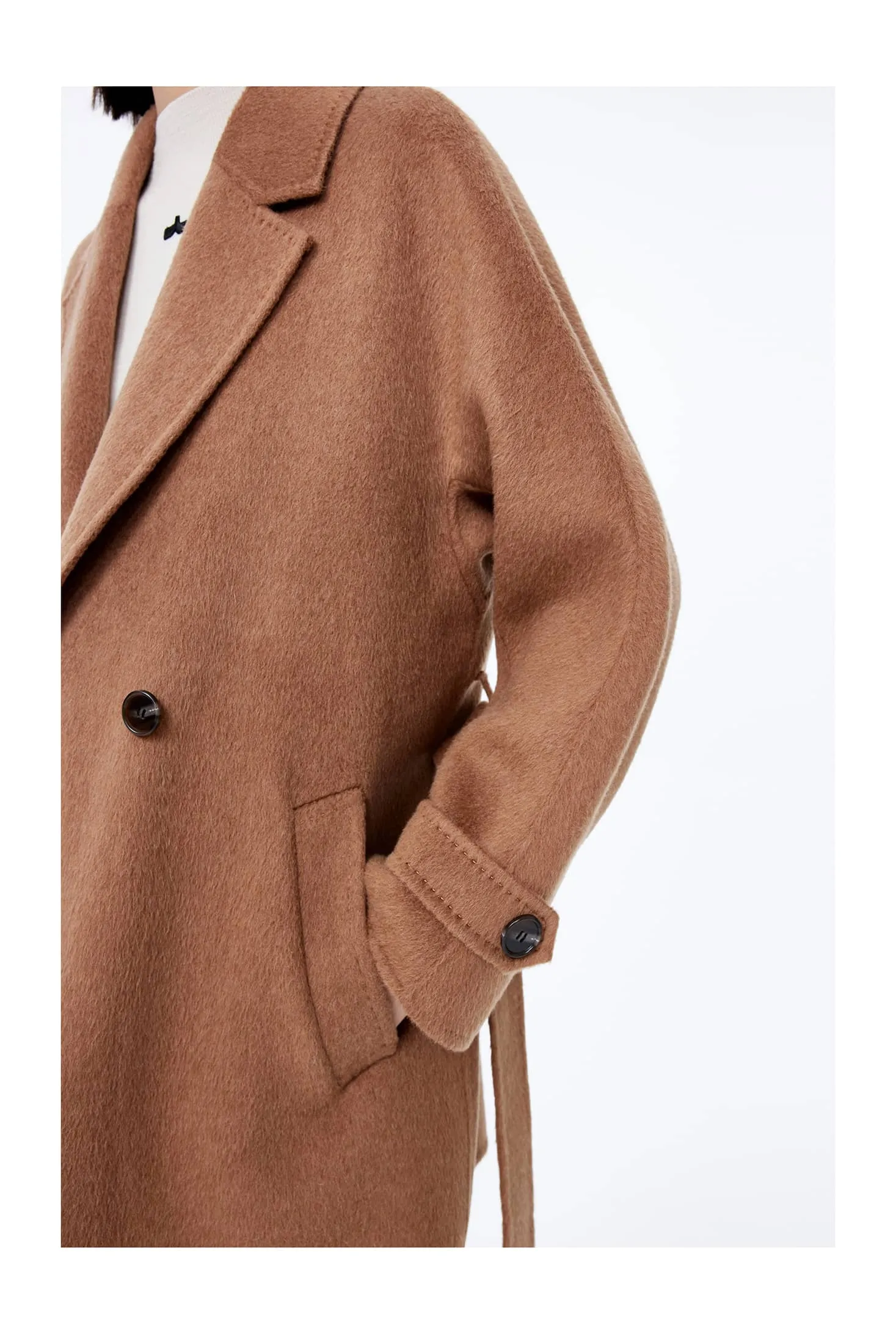 LILY Camel Wool-Blend Coat