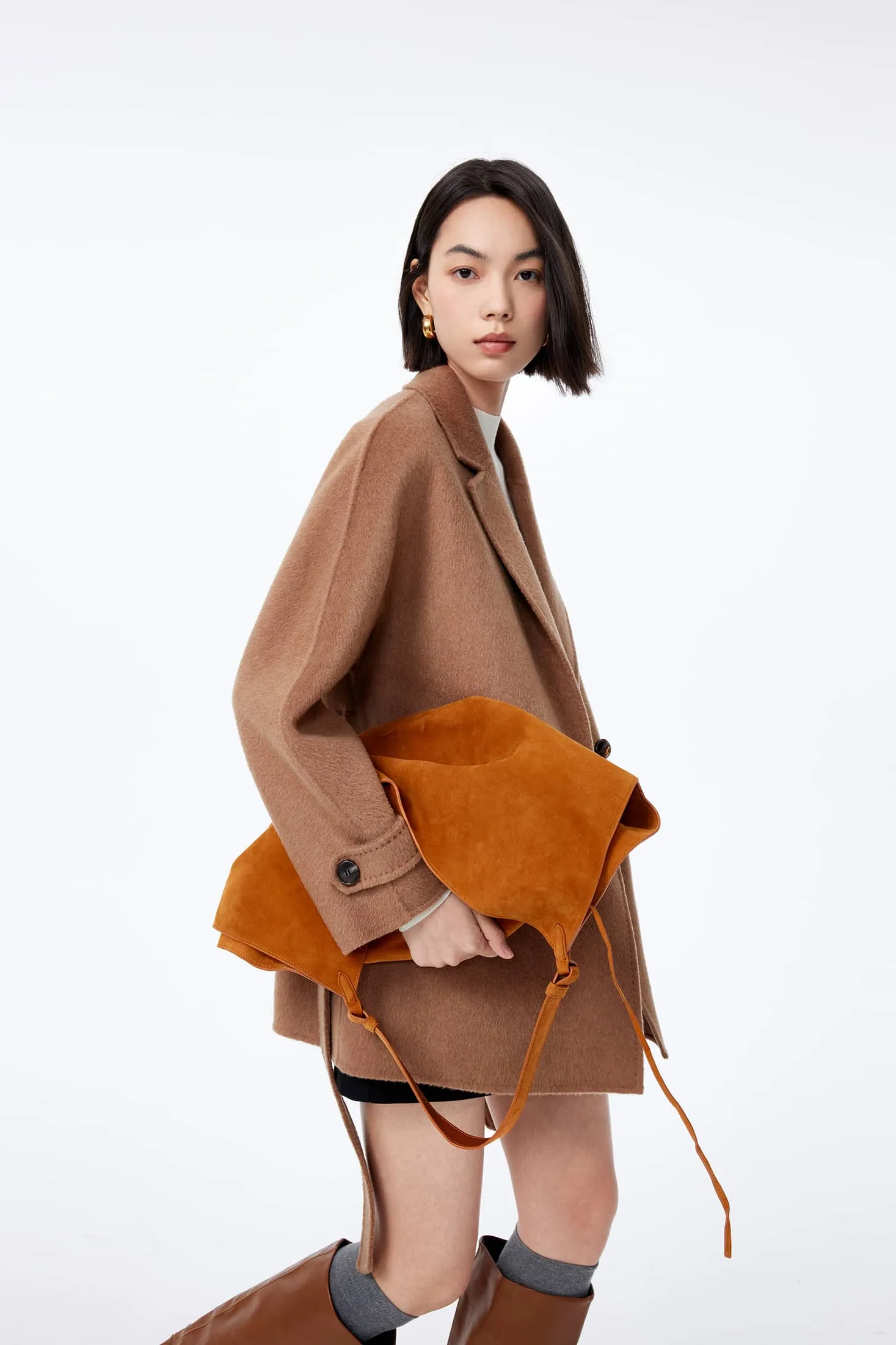 LILY Camel Wool-Blend Coat