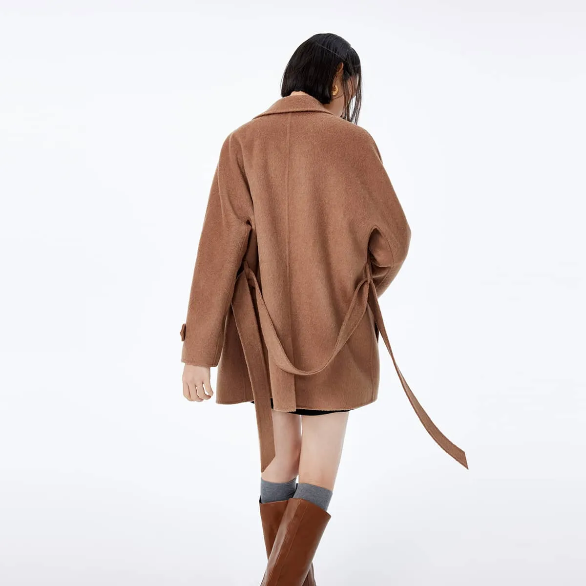 LILY Camel Wool-Blend Coat