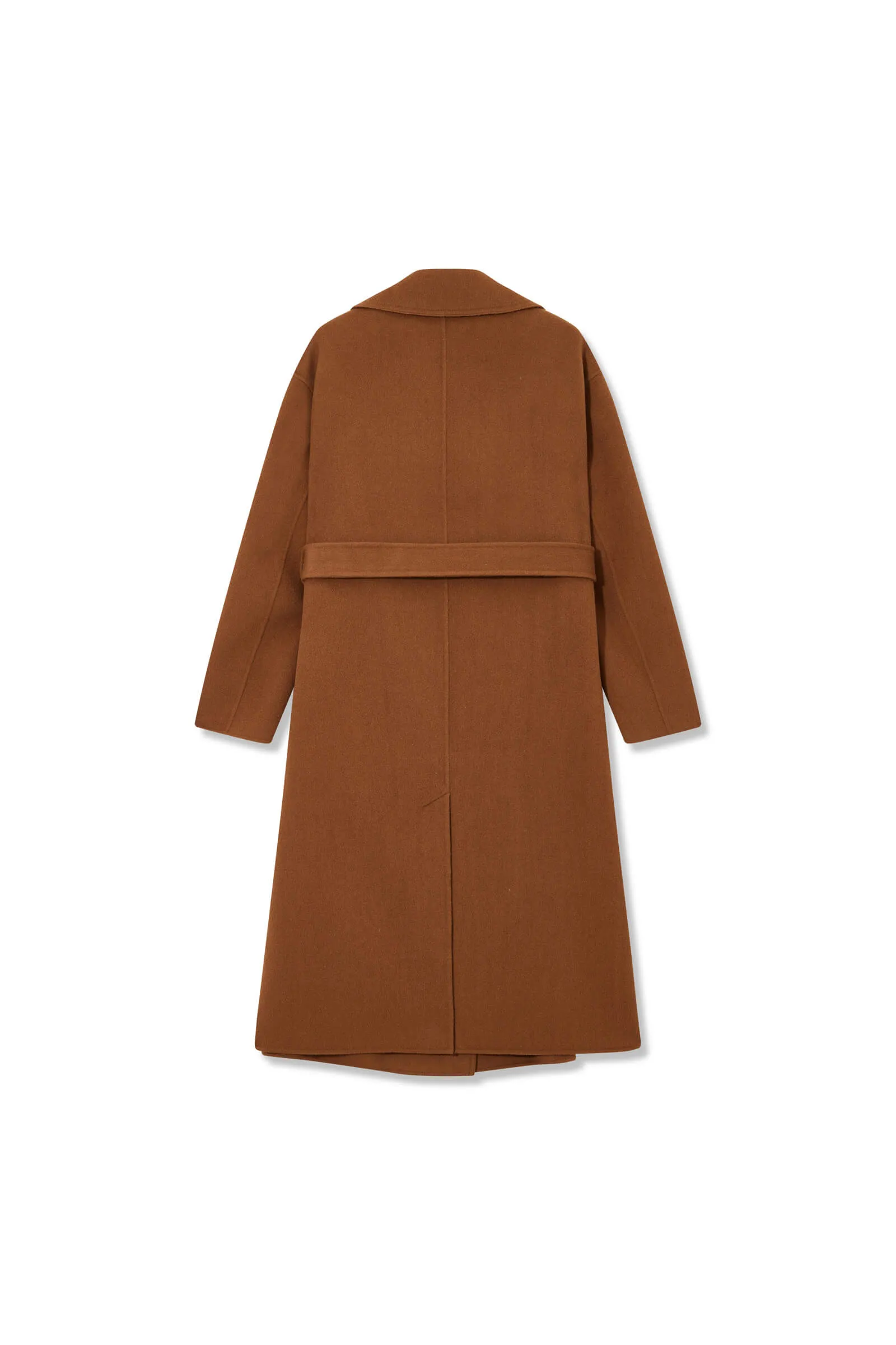 LILY Full Wool Slim Fit Belted Long Coat