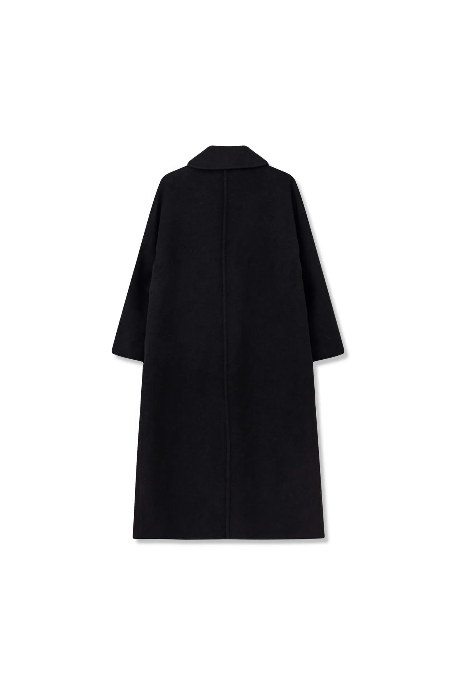 LILY Full Wool Vintage Black Long Coat