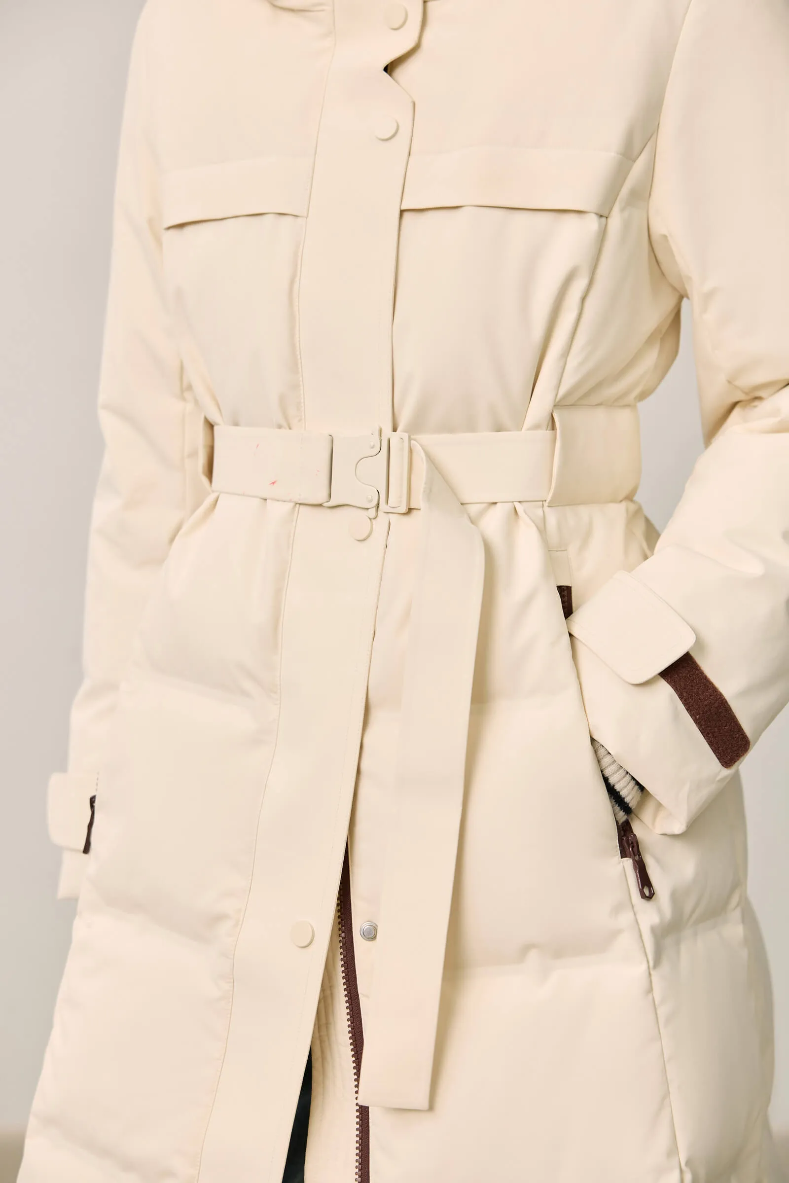 LILY Functional Utility Waist-Cinching Down Jacket