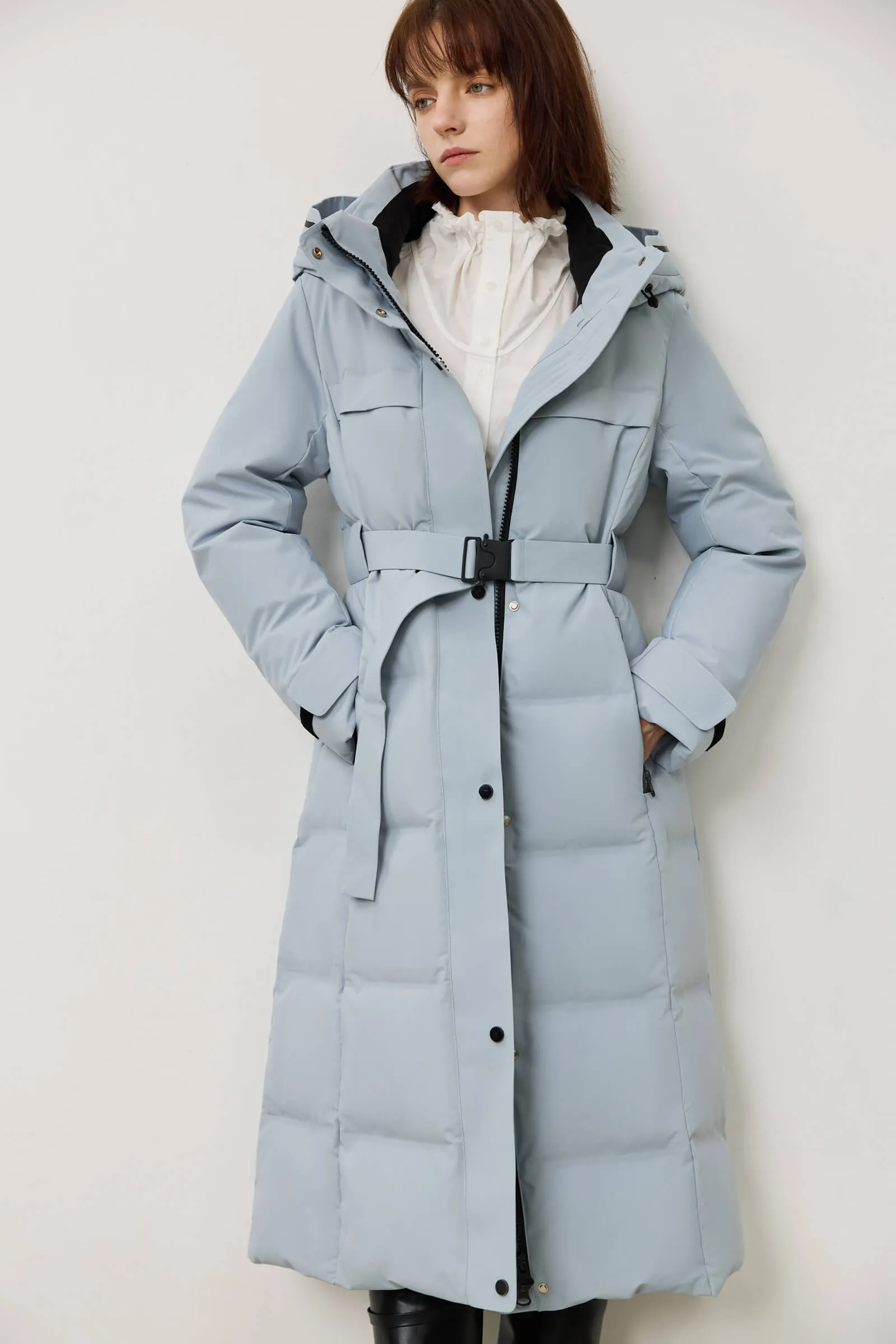 LILY Functional Utility Waist-Cinching Down Jacket