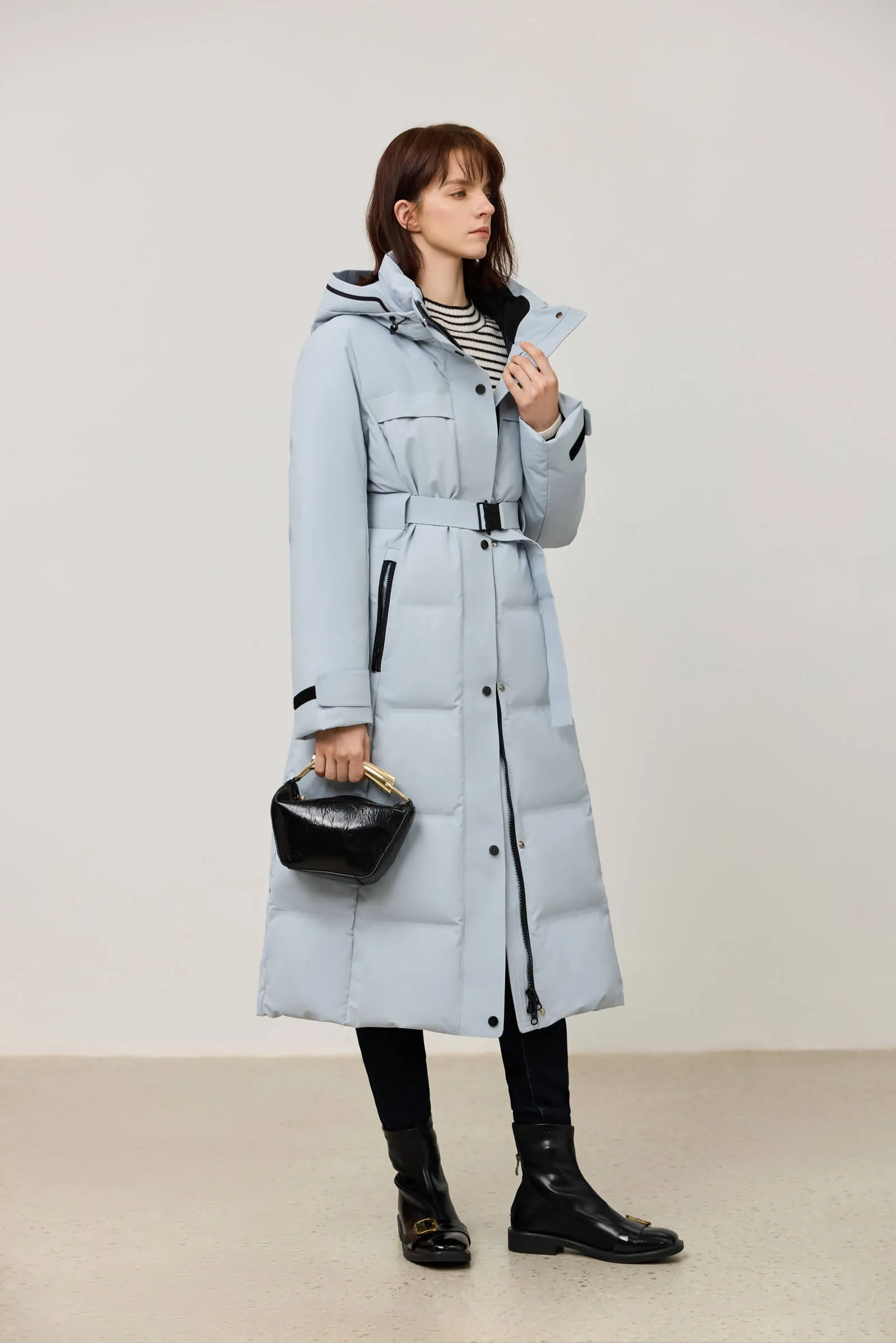 LILY Functional Utility Waist-Cinching Down Jacket