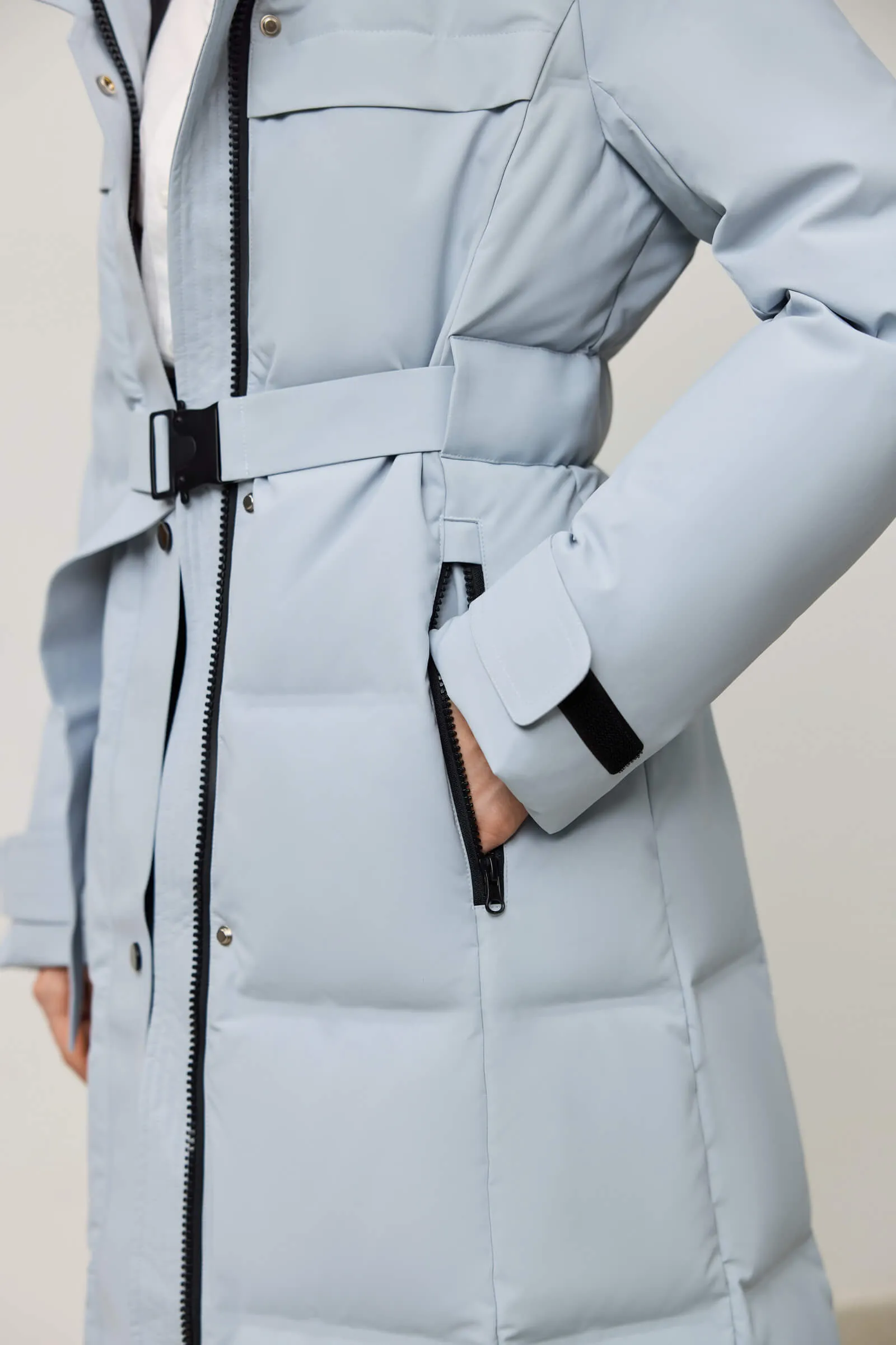 LILY Functional Utility Waist-Cinching Down Jacket