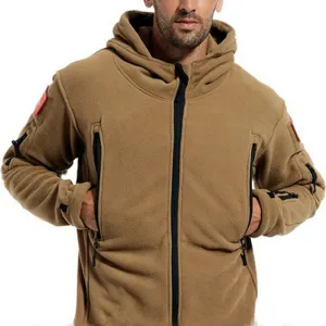 Men Winter Thermal Fleece Hooded Softshell Outdoor Jacket