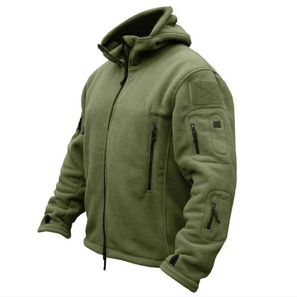 Men Winter Thermal Fleece Hooded Softshell Outdoor Jacket