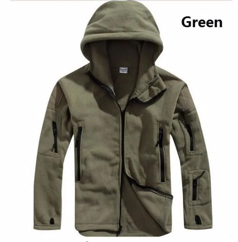 Men Winter Thermal Fleece Hooded Softshell Outdoor Jacket