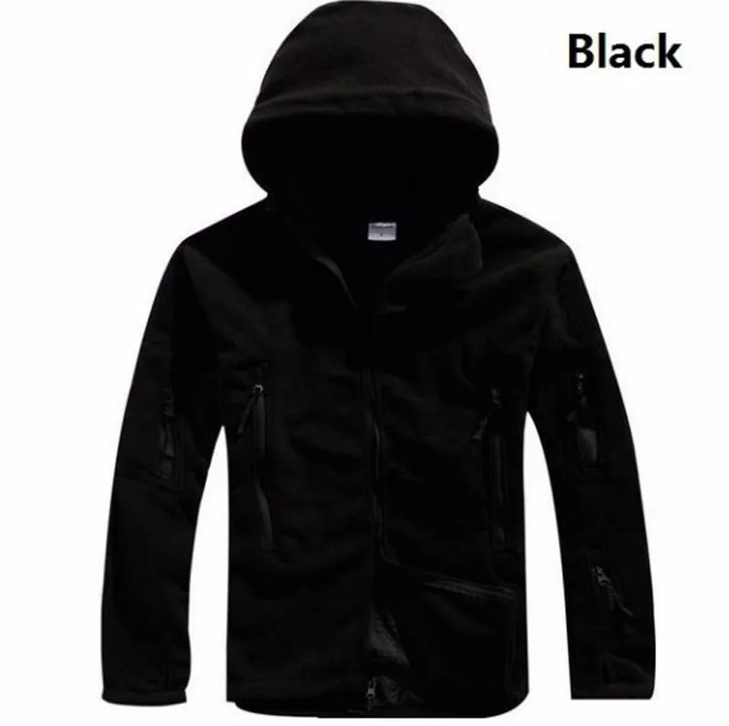 Men Winter Thermal Fleece Hooded Softshell Outdoor Jacket