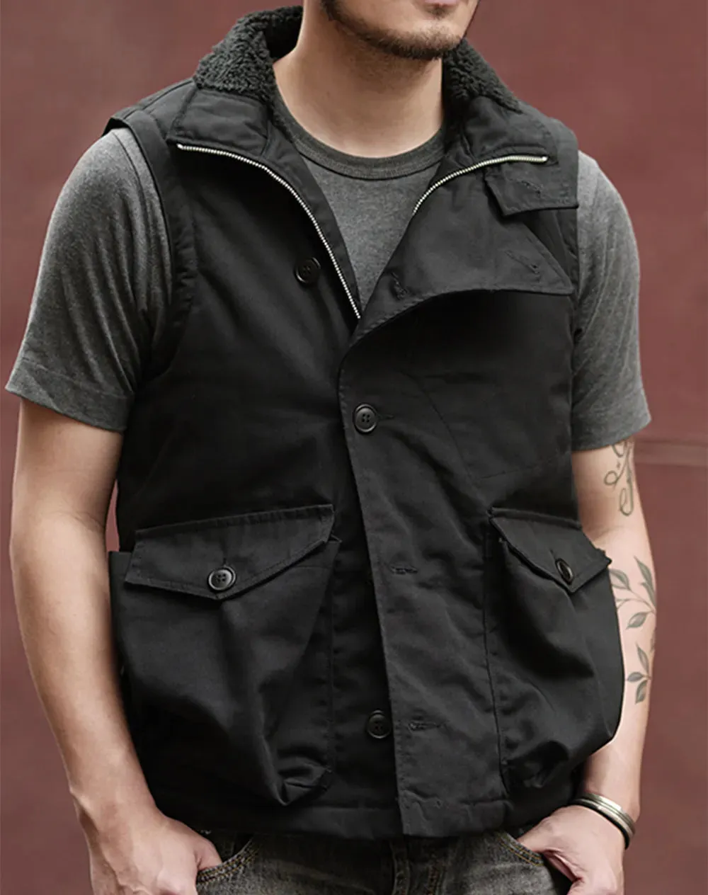 Men's Aviator Vest Military Waistcoat Sleeveless Jacket - Vintage Style