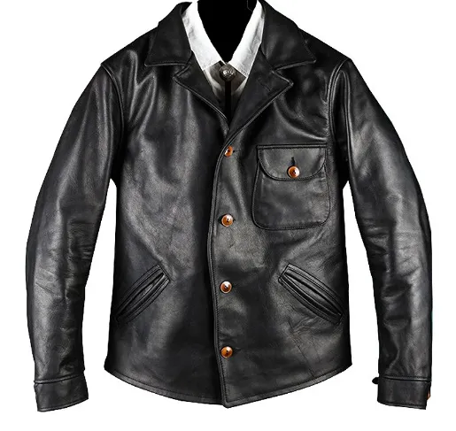 Men's Black Stylish Classic Rider Jacket in Genuine Cowhide Leather